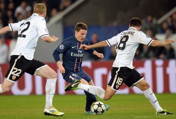 Gameiro tuvo una destacada actuación ante el Valencia en la ida de los octavos de la Liga de Campeones de la temporada 2012-2013.