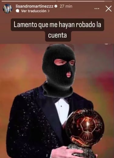 Hackean la cuenta de Instagram de Lisandro Martínez para hacer una parodia de Lionel Messi