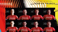Alineaci&oacute;n del Bahrain para el Tour de Francia 2021.