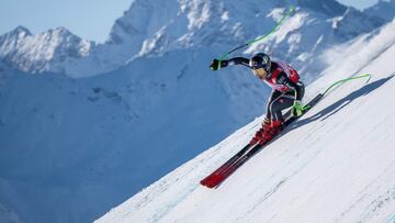 Italy's Sofia Goggia competes during the Women's Downhill event of the FIS Alpine Ski World Cup in Saint-Moritz on December 17, 2022. (Photo by AFP)