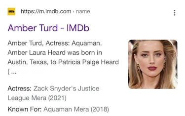 Hackean IMDb para insultar a Amber Heard cambiando su apellido