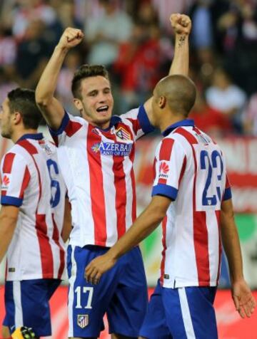 Saúl celebra el 2-0.