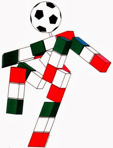 Una de las mascotas más criticadas para el Mundial, Ciao era una serie de cubos que representaban que juntos y con un balón como la cara, representaban a un futbolista. Esta fue creada por los italianos para la Copa del Mundo de 1990.