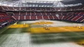 El Sadar resiste a la nieve a pocas horas del partido entre el Osasuna y Real Madrid