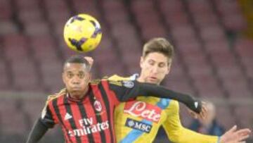 Robinho, ante el Nápoles.