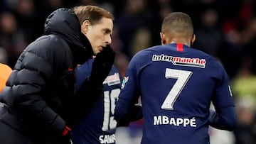 Thomas Tuchel y Kylian Mbappé, en un partido el pasado 4 de marzo.