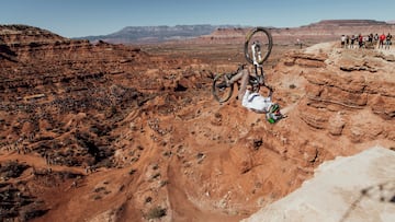 Cam Zink performs at Red Bull Rampage in Virgin, Utah USA on October 15, 2021