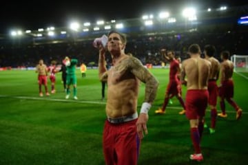 Los jugadores celebran el pase a las semifinales de la Champions.