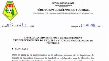 Guinea busca seleccionador por internet: los requisitos que pide