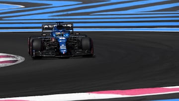 LE CASTELLET, FRANCE - JUNE 18: Fernando Alonso of Spain driving the (14) Alpine A521 Renault on track during practice ahead of the F1 Grand Prix of France at Circuit Paul Ricard on June 18, 2021 in Le Castellet, France. (Photo by Rudy Carezzevoli/Getty Images)