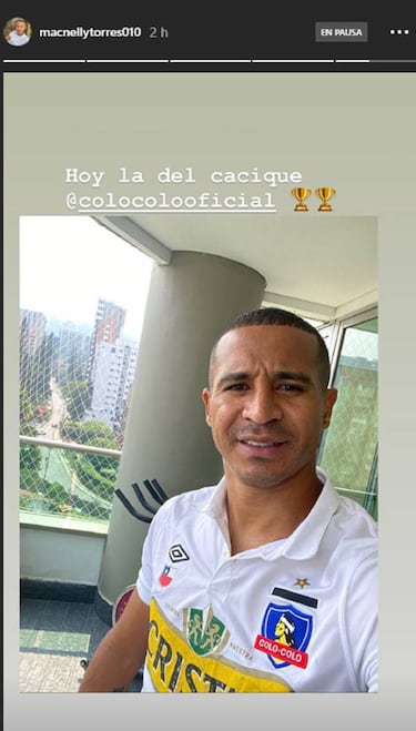 El guiño de Macnelly Torres a Colo Colo en su cuarentena