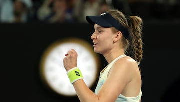 Tennis - Australian Open - Melbourne Park, Melbourne, Australia - January 31, 2026 Kazakhstan's Elena Rybakina celebrates winning her women's singles final against Belarus' Aryna Sabalenka REUTERS/Hollie Adams