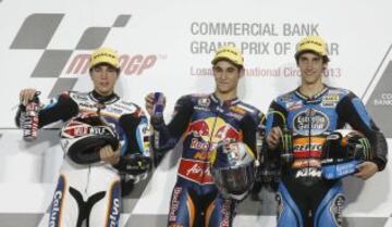 Triplete español en Moto 3. Luis Salom, Maverick Viñales y Alex Rins.