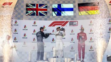 Podio del GP de Azerbaiyán de F1, en 2019.