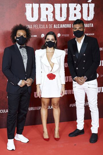 Marcelo y parte del Madrid acompañan a Clarice Alves en el estreno de 'Urubú'