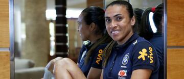 Marta, estrella de la selección femenina brasileña, durante la entrevista con AS en Madrid.
