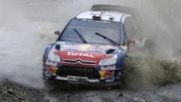 <b>LÍDER. </b>Loeb lucha en Gales por su sexto título mundial.