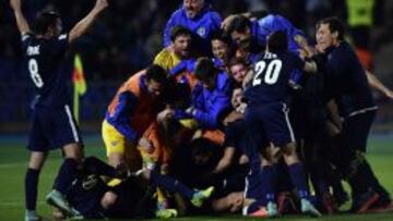 Auckland City selebra el triunfo ante Cruz Azul en el partido por el tercer y cuarto puesto del Mundialito