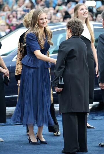 La Princesa Leonor a su llegada a la entrega de los Premios Princesa de Asturias 2023.
