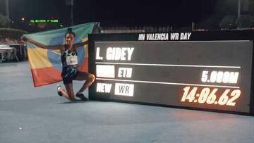 Gidey bate el récord del mundo del 5.000 en Valencia