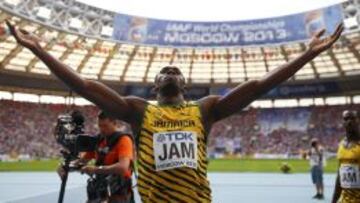 Usain Bolt, triunfador en los Mundiales de Mosc&uacute; 2013. 