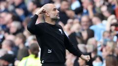 El t&eacute;cnico del Manchester City, Pep Guardiola, durante el partido de Premier League contra el Newcastle.