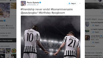 Dybala hace un guiño público a Pogba y dispara los rumores