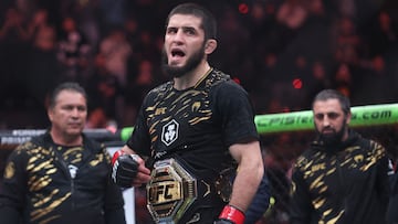 Islam Makhachev tras su última victoria ante Renato Moicano.