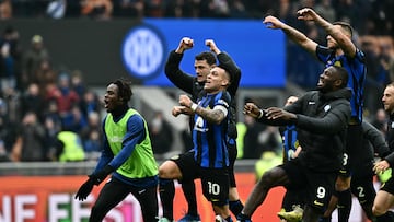 El Inter celebra la victoria ante el Hellas Verona.