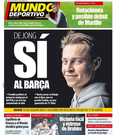 Barcelona: De Jong gives 'yes' to Barça - Catalan press