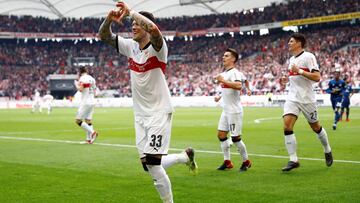 El delantero alemán del Stuttgart, Mario Gómez, durante un partido.