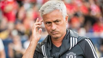 José Mourinho antes de un partido con el United