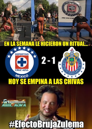 La bruja Zulema le hace el favor a Cruz Azul y los memes se burlan de las Chivas