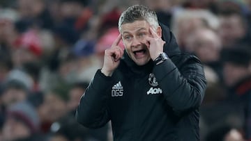 El entrenador noruego del Manchester United, Ole Gunnar Solskjaer, durante un partido.