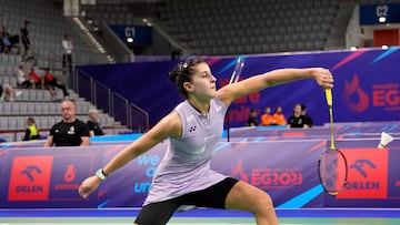 La española Carolina Marín durante la final de los Juegos Europeos en una imagen de archivo.