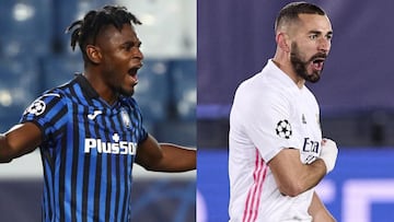 Duv&aacute;n Zapata y Karim Benzema se ver&aacute;n en los octavos de final de la Champions League. As&iacute; es el duelo en n&uacute;meros de los dos delanteros del Atalanta y Madrid