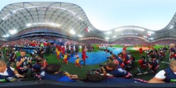 Impresionante imagen tomada con una cámada de 360º durante el comienzo del partido de cuartos de final de la Eurocopa 2016 entre Polonia y Portugal