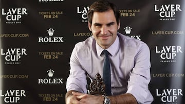 Roger Federer, en el acto de la Laver Cup en Praga.