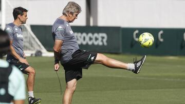 Pellegrini, en un entrenamiento.
