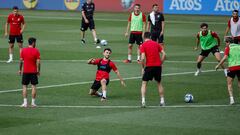 Tbilisi (Georgia), 07/09/2023.- Georgia national team soccer players warm up during a training session for the UEFA Euro 2024 qualifying stage, in Tbilisi, Georgia, 07 September 2023. Georgia will play against Spain on 08 September in the UEFA EURO 2024 qualifiers. (España) EFE/EPA/DAVID MDZINARISHVILI
