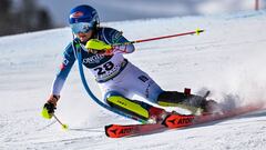 Mikaela Shiffrin compite durante el eslalon de la combinada femenina de los Mundiales de Esqu&iacute; Alpino de Cortina d&#039;Ampezzo.