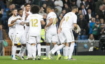 1-0. Rodrygo celebró el primer gol.