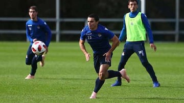 Sangalli trabaja en una sesión de entrenamiento.