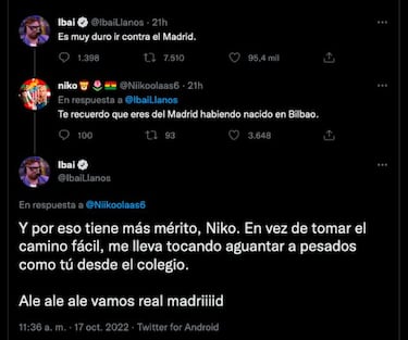 Ibai habla de lo difícil que es ser del Madrid en Bilbao y las redes cargan contra él