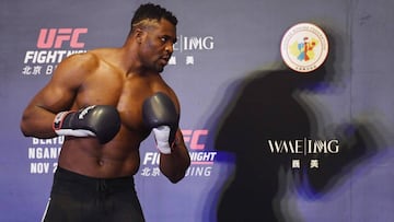 Francis Ngannou durante un entrenamiento.