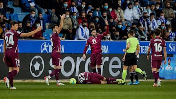 Ander Barrenetxea se lesionaba ante el Deportivo Alavés.