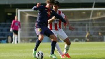 Sergi Roberto, en acción con el Barcelona B contra el Lugo.