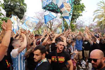 Protestas de la afición del Málaga CF en La Rosaleda.
