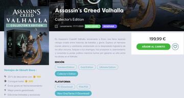 Assassin’s Creed Valhalla en su edición coleccionista. Solo consolas PlayStation tendrán copia física.