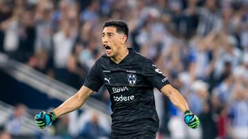 Andrada celebra un gol con el Rayados de Monterrey.
